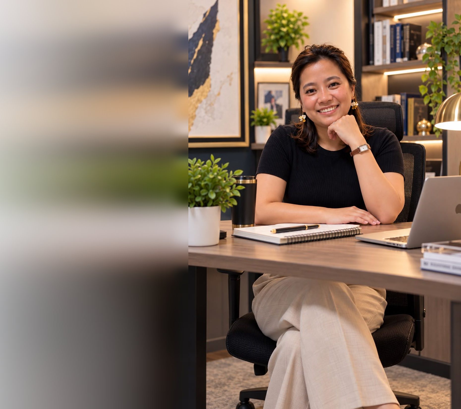 Coach Jenny, founder of The VA Ladder, at her desk